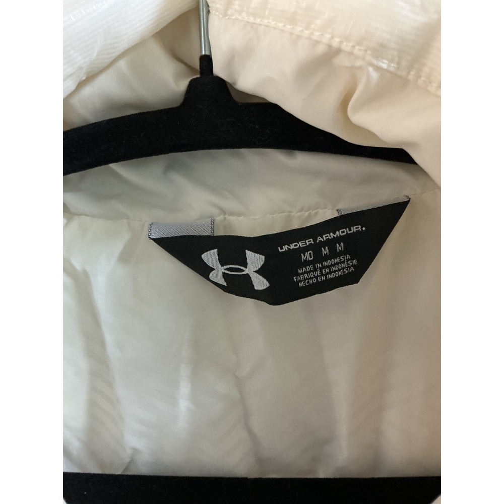 Under Armour Womens White Puffer Vest Full Zip Quilted Sleeveless Jacket Medium - Picture 3 of 5